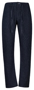 Gant Relaxed Linen Pinstripe Drawstring Broek Darkened Navy