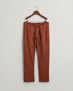 Gant Relaxed Linnen Drawstring Pants Broek Cognac Bruin