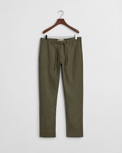 Gant Relaxed Linnen Drawstring Pants Broek Juniper Green