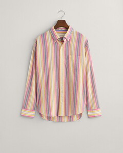 Gant Relaxed Multi Stripe Button-Down Overhemd Perky Pink