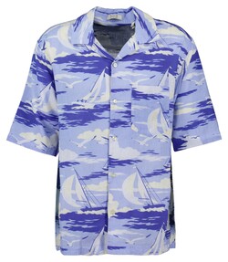 Gant Relaxed Sailing Pattern Resort Overhemd Fresh Blue