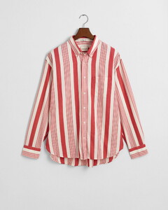 Gant Relaxed Seersucker Wide Stripe Button-Down Overhemd Ruby Red