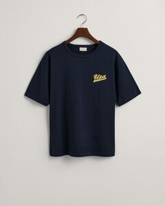 Gant Relaxed Subtle USA Logo Short Sleeve T-Shirt Avond Blauw