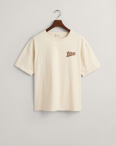 Gant Relaxed Subtle USA Logo Short Sleeve T-Shirt Crème