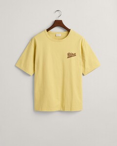 Gant Relaxed Subtle USA Logo Short Sleeve T-Shirt Light Mustard Yellow