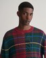 Gant Relaxed Tartan Check Jacquard Crew Neck Pullover Plumped Red