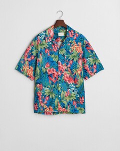 Gant Relaxed Tropical Short Sleeve Overhemd Deep Cobalt-Multi