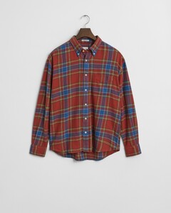 Gant Relaxed Twill Check Button-Down Overhemd Modern Rust