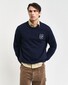 Gant Relaxed Uni Color Sporty G Terry Badge Crew Neck Pullover Evening Blue