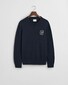 Gant Relaxed Uni Color Sporty G Terry Badge Crew Neck Pullover Evening Blue