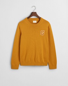 Gant Relaxed Uni Color Sporty G Terry Badge Crew Neck Trui Maple Yellow