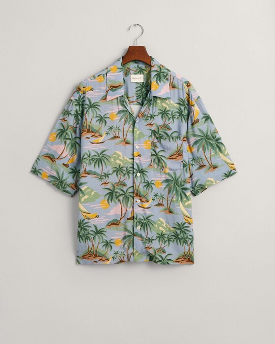 Gant Resort Hawaii Fantasy Pattern Overhemd Dove Blue