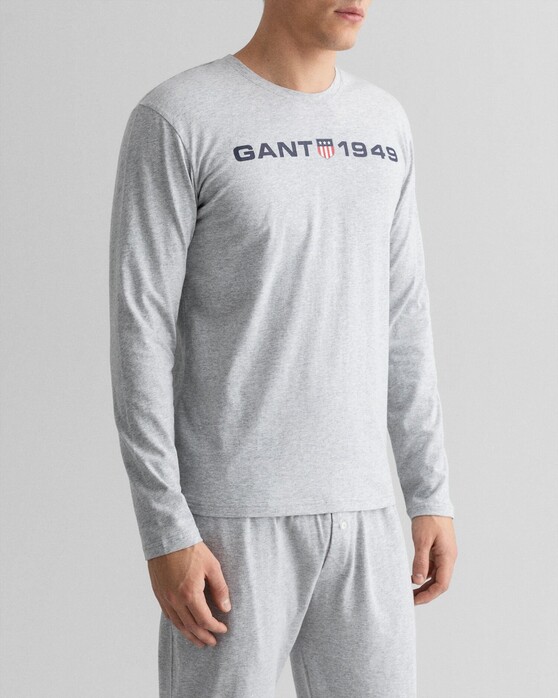 Gant Retro Shield C-Neck T-Shirt Licht Grijs
