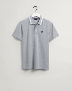 Gant Retro Shield Short Sleeve Polo Grijs Melange