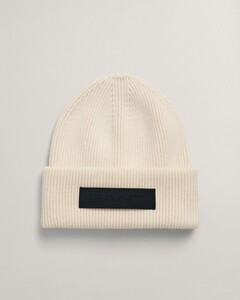 Gant Ribbed Beanie Muts Crème