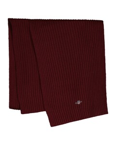 Gant Ribbed Cotton Blend Subtle Logo Sjaal Plumped Red