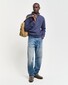 Gant Sacker Rib Half Zip Subtle Tone-on-Tone Logo Embroidery Pullover Dark Jeansblue Melange