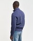 Gant Sacker Rib Half Zip Subtle Tone-on-Tone Logo Embroidery Pullover Dark Jeansblue Melange