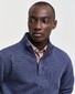 Gant Sacker Rib Half Zip Subtle Tone-on-Tone Logo Embroidery Pullover Dark Jeansblue Melange