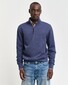 Gant Sacker Rib Half Zip Subtle Tone-on-Tone Logo Embroidery Pullover Dark Jeansblue Melange