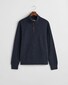 Gant Sacker Rib Half Zip Subtle Tone-on-Tone Logo Embroidery Pullover Evening Blue