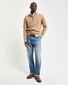 Gant Sacker Rib Half Zip Subtle Tone-on-Tone Logo Embroidery Pullover Khaki Melange