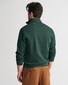 Gant Sacker Rib Half Zip Subtle Tone-on-Tone Logo Embroidery Pullover Tartan Green