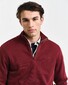 Gant Sacker Rib Half Zip Subtle Tone-on-Tone Logo Embroidery Pullover Wine Red