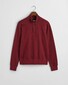 Gant Sacker Rib Half Zip Subtle Tone-on-Tone Logo Embroidery Pullover Wine Red