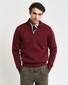 Gant Sacker Rib Half Zip Subtle Tone-on-Tone Logo Embroidery Pullover Wine Red