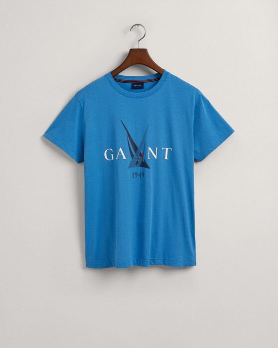 Gant Sail T-Shirt Short Sleeve Crew Neck Day Blue