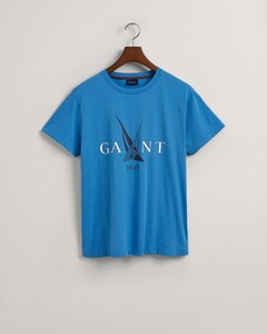 Gant Sail T-Shirt Short Sleeve Crew Neck T-Shirt Day Blue