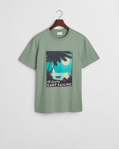 Gant Sailing Graphic Crew Neck T-Shirt Kalamata Green
