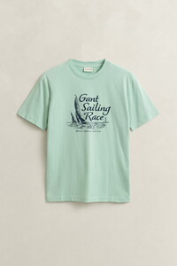 Gant Sailing Race Graphic Short Sleeve T-Shirt Washed Turquoise