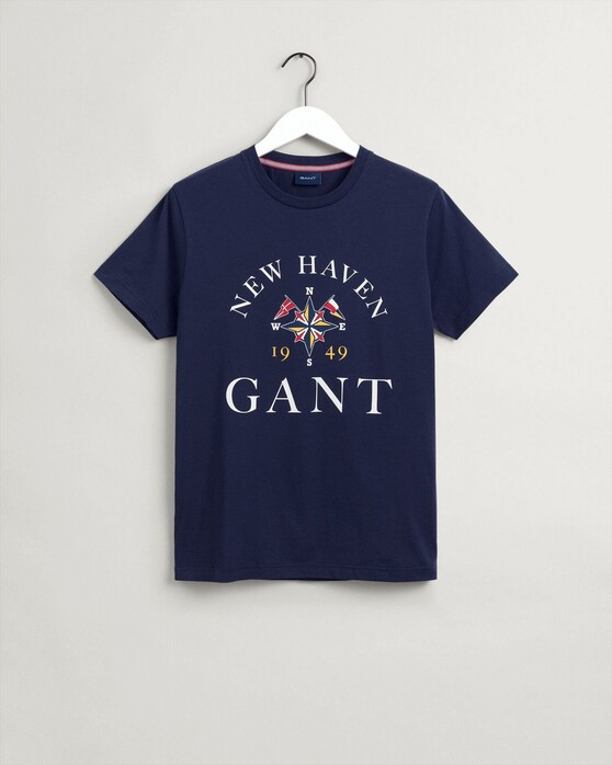 Gant Sailing Short Sleeve New Haven T-Shirt Avond Blauw