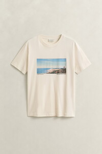 Gant Scenery Graphic Short Sleeve T-Shirt Cream