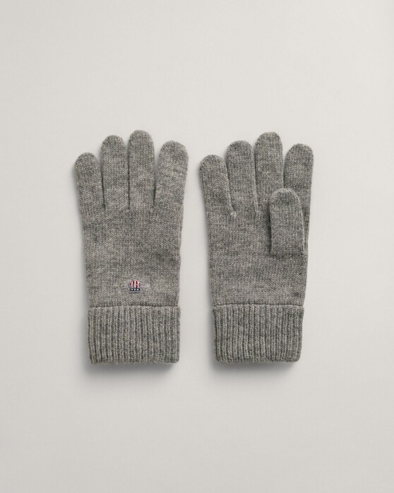 Gant Schield Wool Gloves Handschoenen Grijs Melange