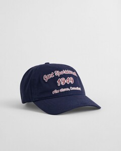 Gant Script Graphic Brushed Canvas Cap Marine