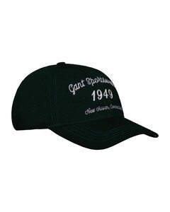 Gant Script Graphic Brushed Canvas Cap Tartan Green