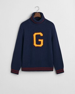 Gant Seasonal G-Badge Turtleneck Pullover Evening Blue