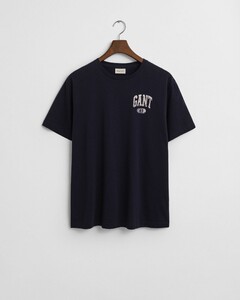 Gant Seasonal Graphic 49 Crew Neck T-Shirt Avond Blauw