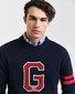 Gant Seasonal Terry G Badge Crew Neck Trui Avond Blauw