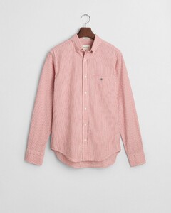 Gant Seersucker Stripe Classic Button-Down Overhemd Ruby Red