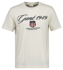 Gant Shield Graphic 1949 Short Sleeve Crew Neck T-Shirt Cream