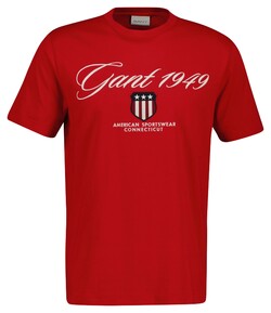 Gant Shield Graphic 1949 Short Sleeve Crew Neck T-Shirt Ruby Red