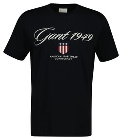 Gant Shield Graphic 1949 Short Sleeve Crew Neck T-Shirt Zwart