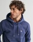 Gant Shield Hoodie Subtle Logo Pullover Dark Jeansblue Melange