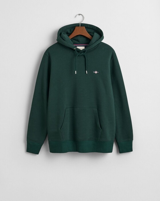 Gant Shield Hoodie Subtle Logo Pullover Tartan Green