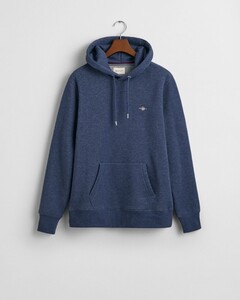 Gant Shield Hoodie Subtle Logo Trui Dark Jeansblue Melange