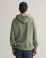 Gant Shield Logo Embroidery Full Zip Hoodie Kangaroo Pocket Vest Dry Green